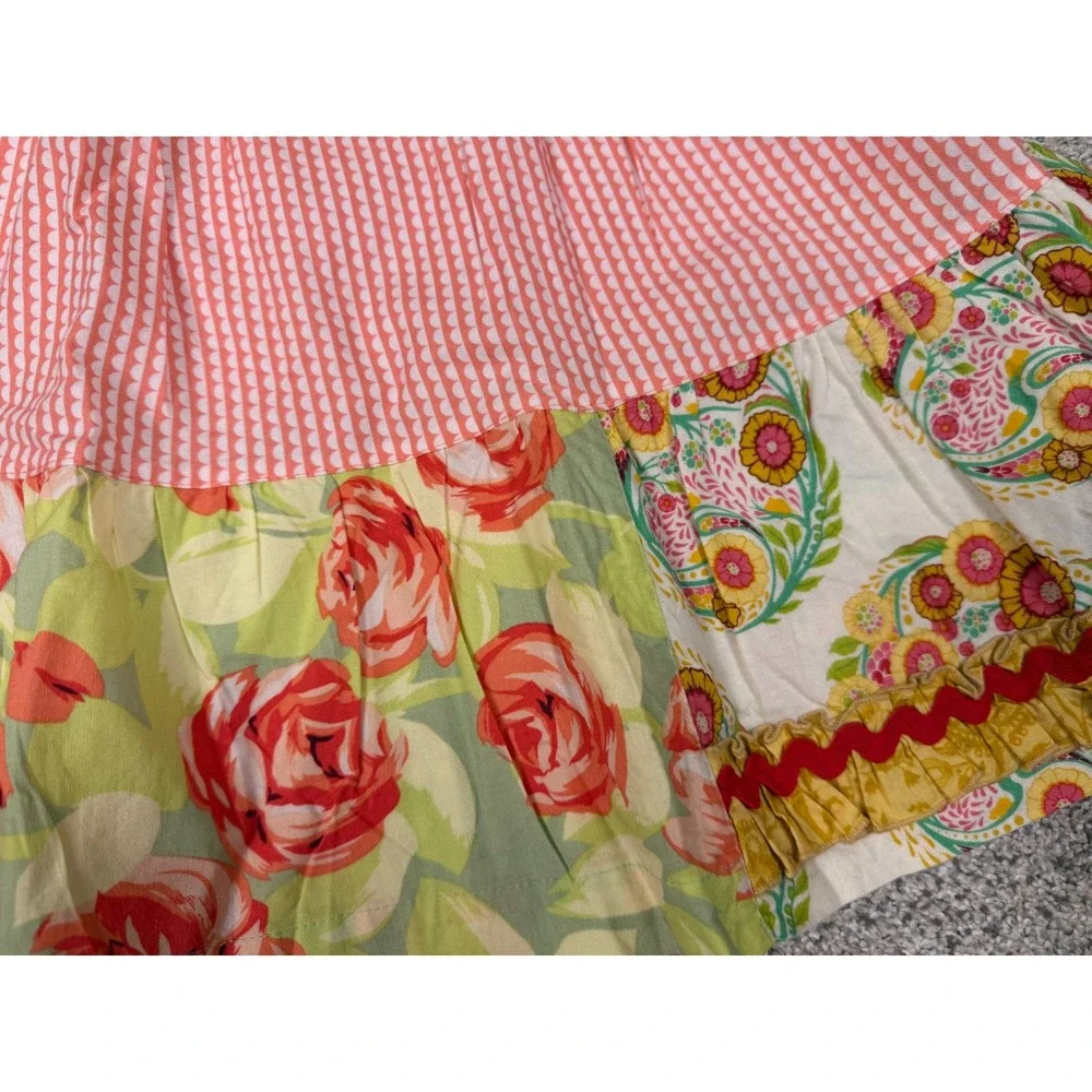 Matilda Jane Girls Size 6‎ Mixed Floral Tiered Halter Dress Multi Color Cotton